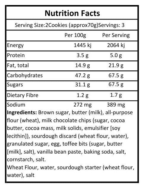 FRIDAY - Chocolate Chip and Toffee Cookies - 6pk